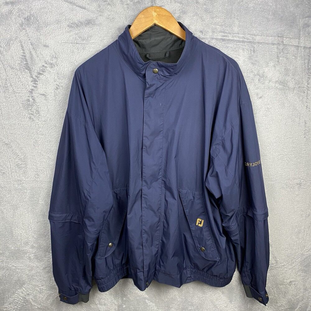 FootJoy Jacket Mens‎ Size XL Blue Logo Golf Outdoors Zip Off Sleeve Dryjoy READ